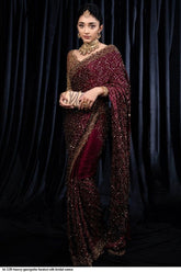 AZR BT 328 HEAVY GEORGETTE KASTURI SILK BRIDAL SAREE