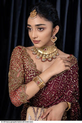 AZR BT 328 HEAVY GEORGETTE KASTURI SILK BRIDAL SAREE