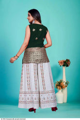 AZR BANARASI SILK ZARI WORK SHORT KURTI