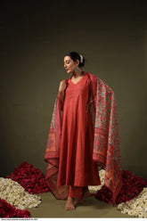 AZR FANCY RAYON PRINTED ANARKALI KURTI