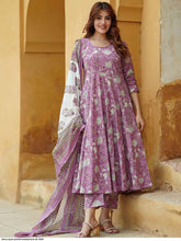 AZR FANCY RAYON PRINTED ANARKALI KURTI