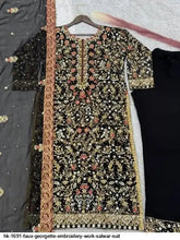 AZR FAUX GEORGETTE EMBROIDERY WORK SALWAR SUIT