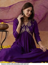 AZR MANASVI VICHITRA SILK EMBROIDERY WORK KURTI SET