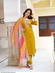 AZR RUHEE CHANDERI SILK SEQUENCE WORK KURTI SET