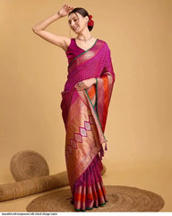 AZR BEAUTIFUL SOFT KANJIVARAM SILK CHECK DESIGN SAREE