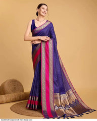 AZR BEAUTIFUL SOFT KANJIVARAM SILK CHECK DESIGN SAREE