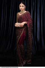 AZR BT 328 HEAVY GEORGETTE KASTURI SILK BRIDAL SAREE