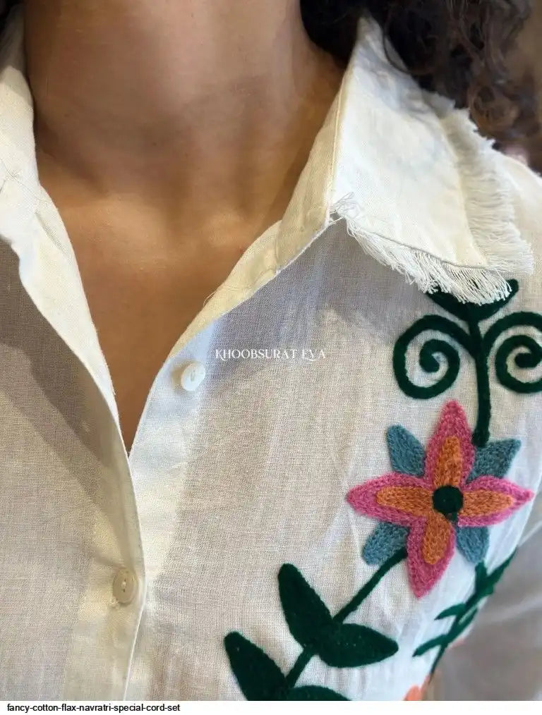 AZR FANCY COTTON FLAX NAVRATRI SPECIAL CORD SET