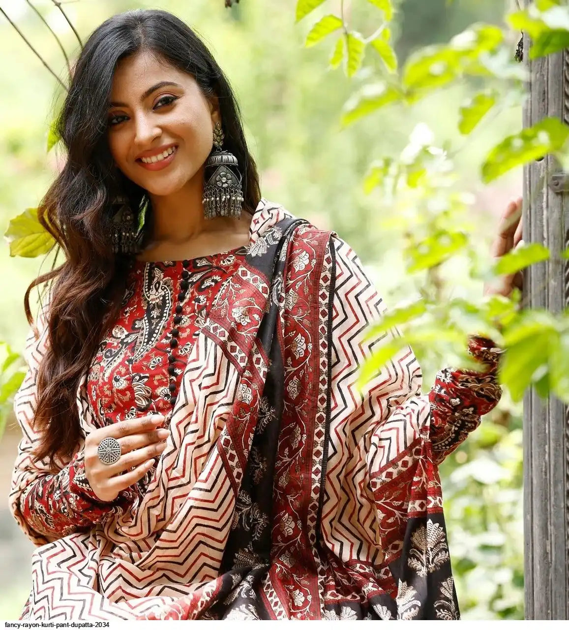 AZR FANCY RAYON KURTI PANT DUPATTA