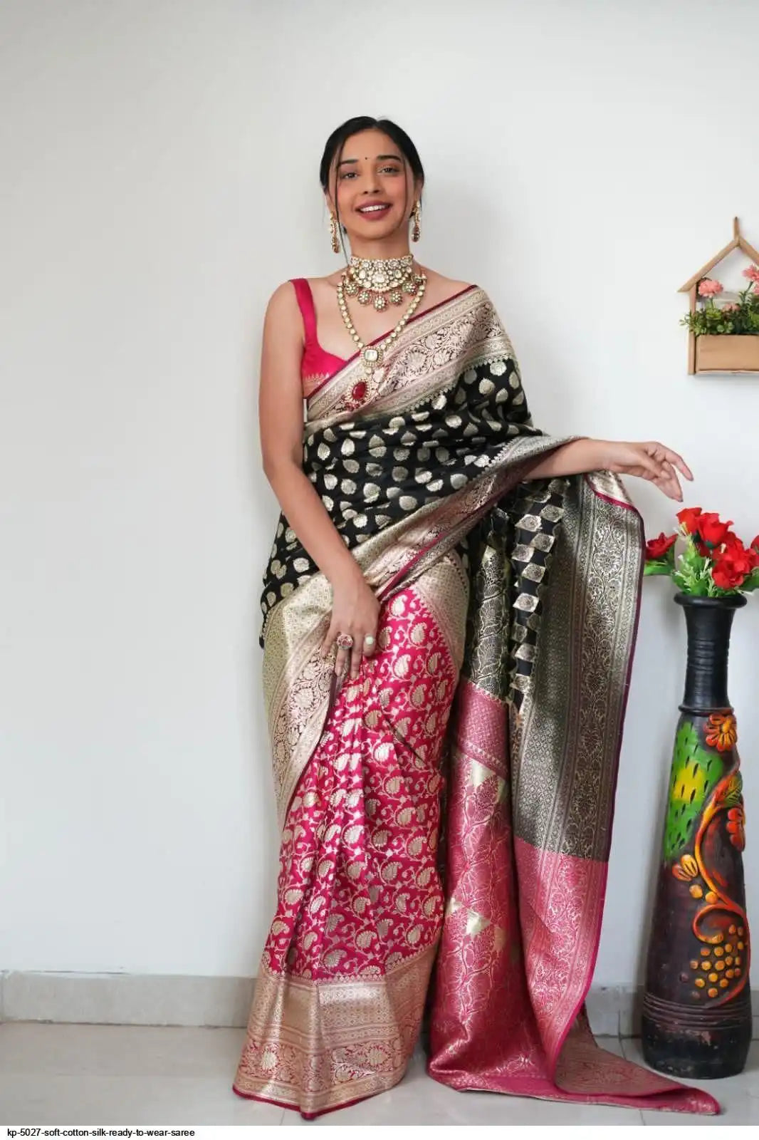 AZR SOFT COTTON SILK READY TO WEAR SAREE