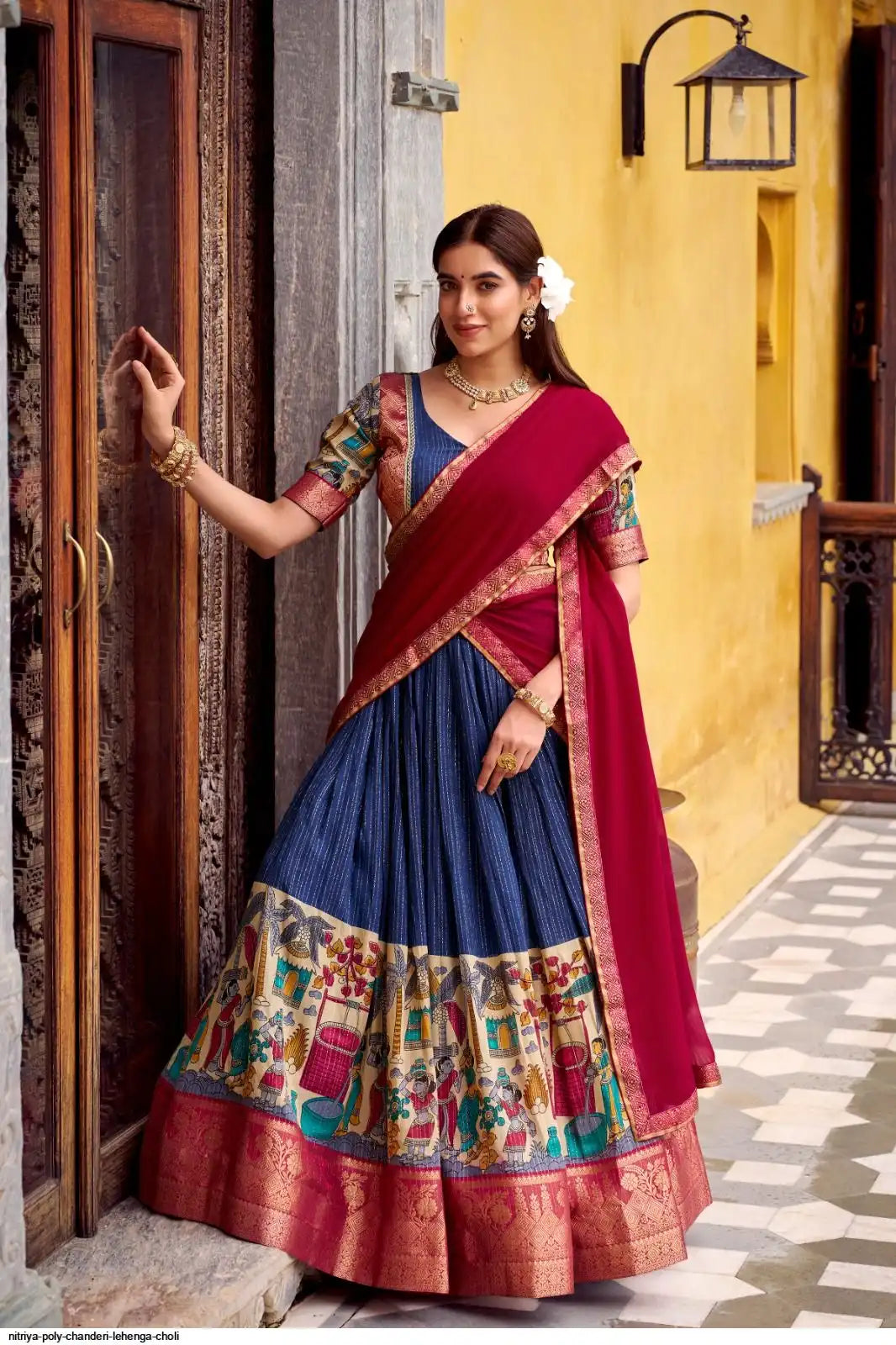 AZR NITRIYA POLY CHANDERI LEHENGA CHOLI