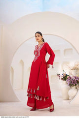 AZR STYLISH RAYON COTTON MIRROR WORK CO ORD SET