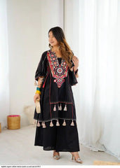 AZR STYLISH RAYON COTTON MIRROR WORK CO ORD SET MF 912