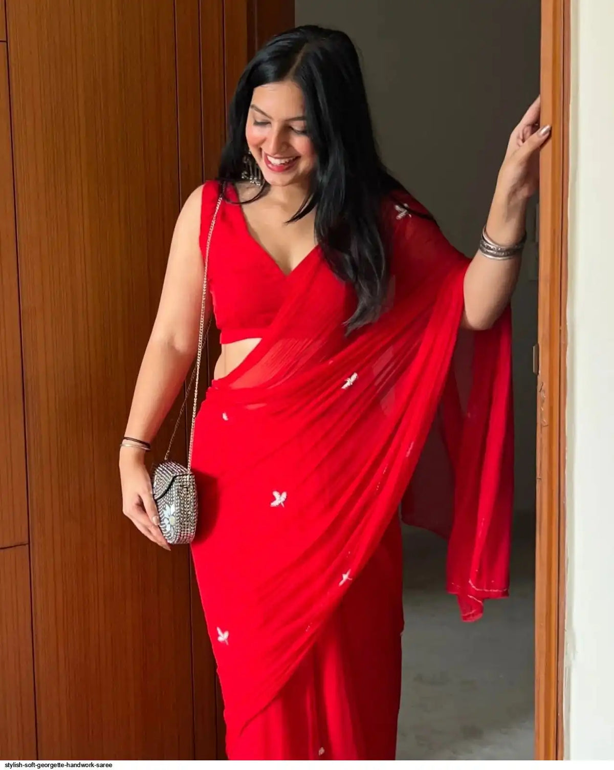 AZR STYLISH SOFT GEORGETTE HANDWORK SAREE