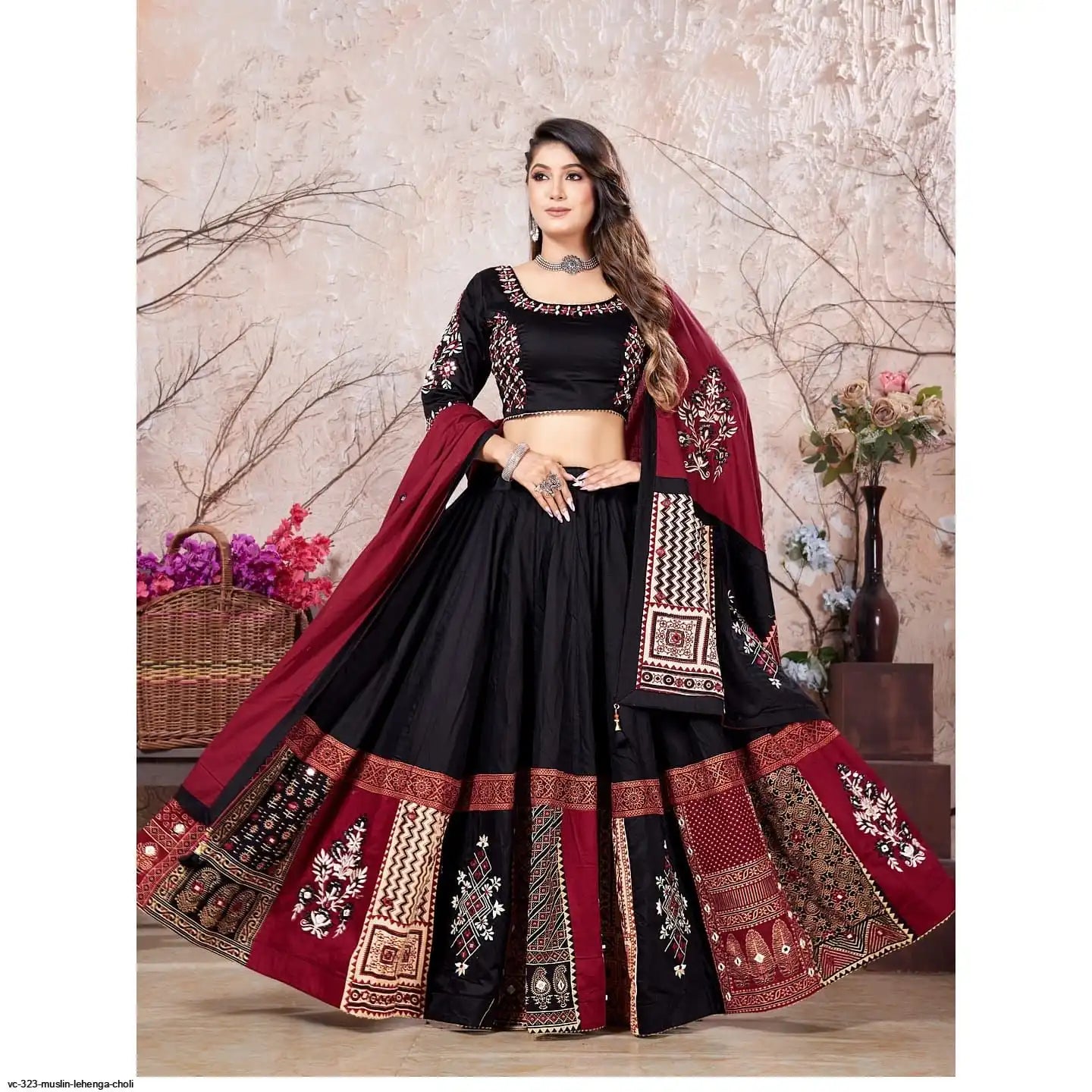 AZR VC 323 MUSLIN LEHENGA CHOLI