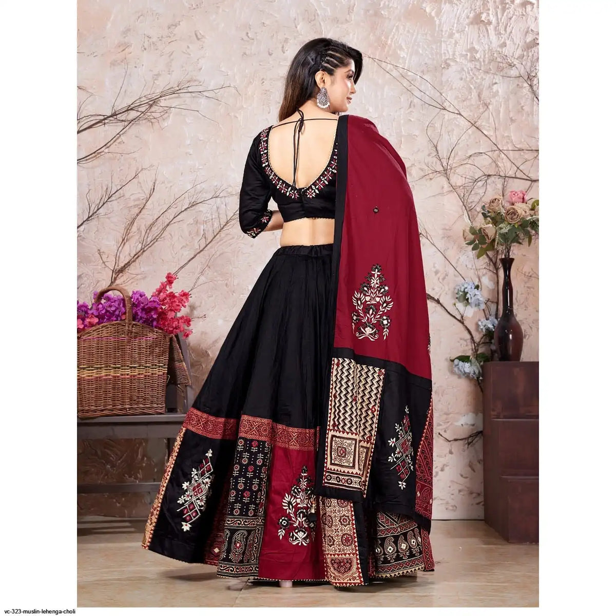 AZR VC 323 MUSLIN LEHENGA CHOLI