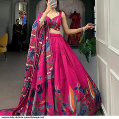 AZR YAMUNA DOLA SILK FLORAL PRINTED LEHENGA CHOLI
