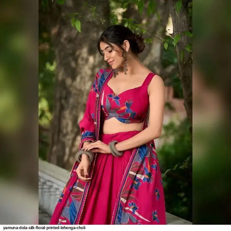 AZR YAMUNA DOLA SILK FLORAL PRINTED LEHENGA CHOLI